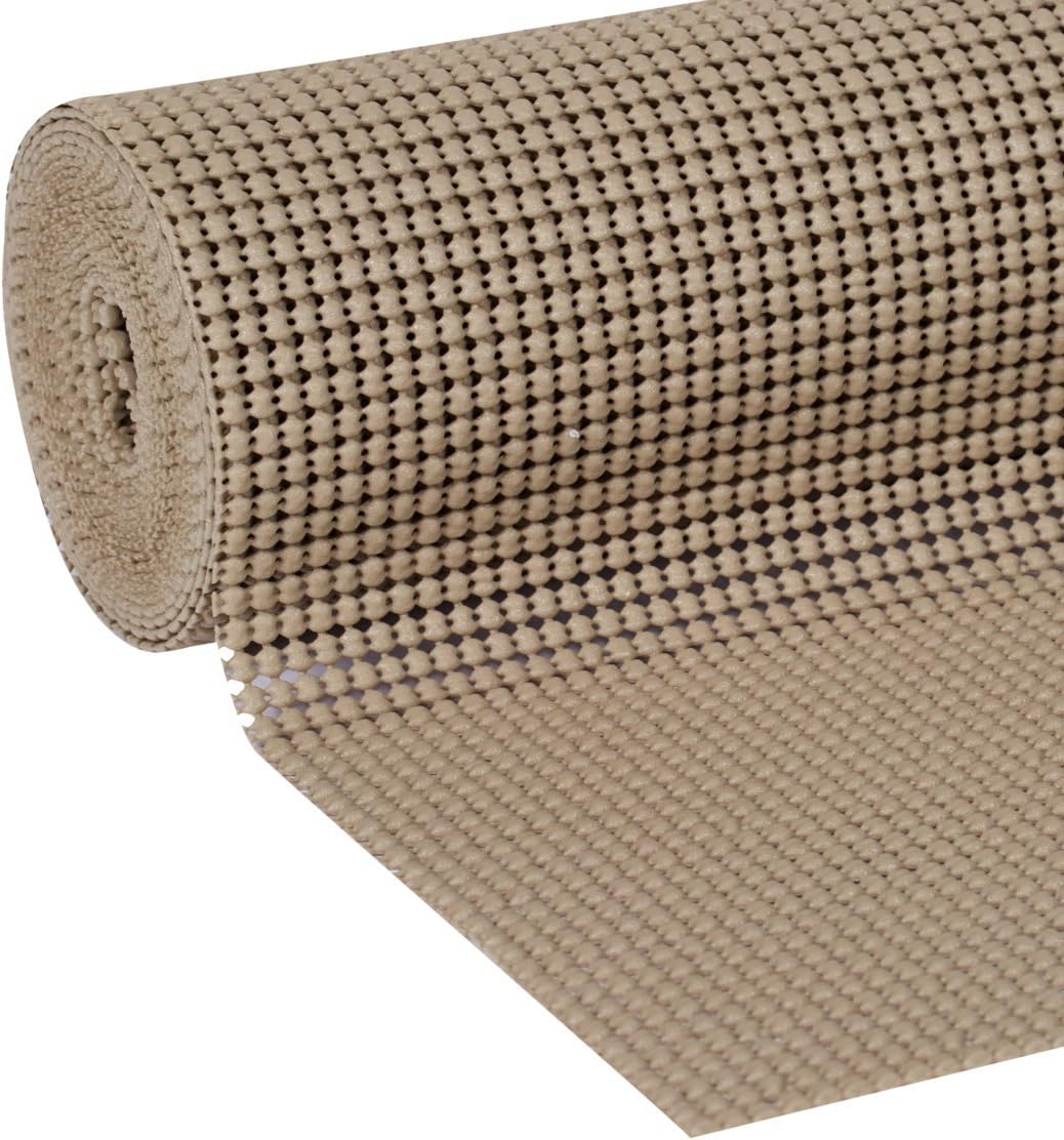 Duck 736411 Non-Adhesive Select Grip Easy Shelf Liner, 12-Inch X 10-Feet, Brownstone