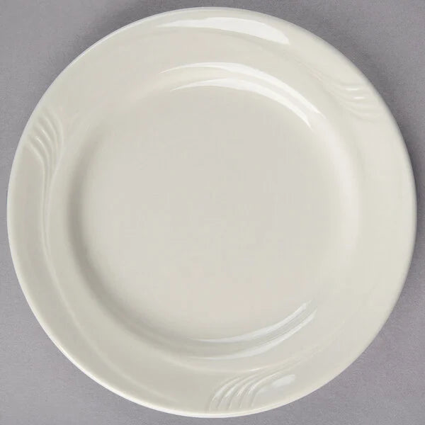 Oneida Espree 6 1/4" Cream White China Plate - 36/Case F1040000117*