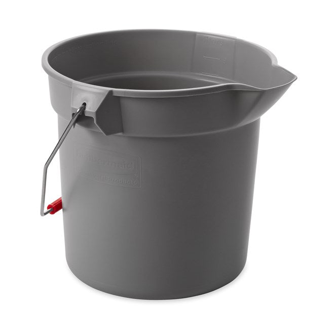 Rubbermaid 10 QT Round Bucket, Gray FG296300GRAY