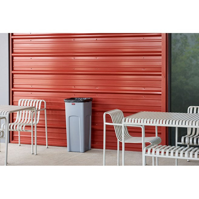 Rubbermaid® Untouchable 92 Qt. / 23 Gallon Gray Square Trash Can FG356988GRAY