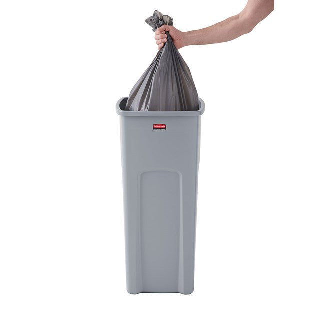 Rubbermaid® Untouchable 92 Qt. / 23 Gallon Gray Square Trash Can FG356988GRAY