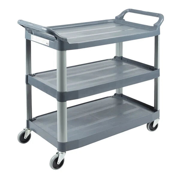 Rubbermaid 3-Shelf Xtra Utility Cart - 300-lb Capacity, Open Sided, Gray FG409100GRAY