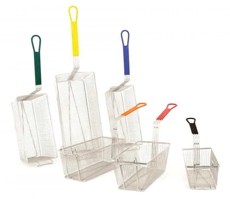 Omcan - Fry Basket w/ Yellow Handle 16 3/4