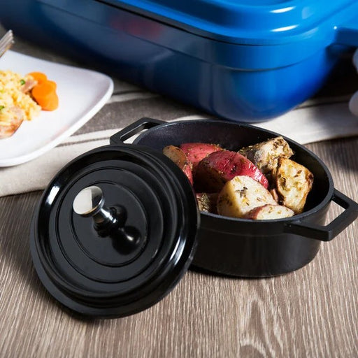 GET - Heiss Mini Oval Pot with Lid, 12 oz, Cast Aluminum CA-103-BK/BK/CC