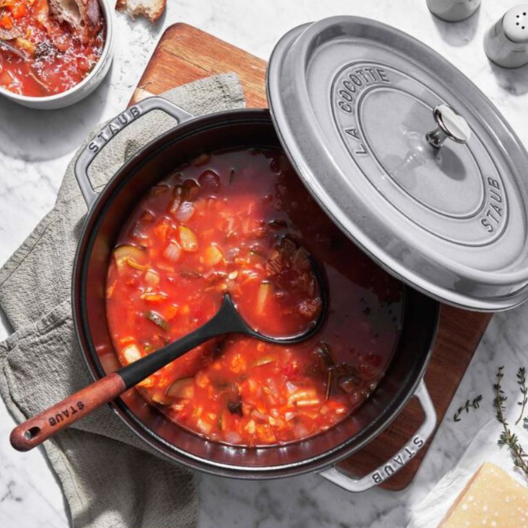 Staub 5 1/2 qt Enameled Cast Iron Cocotte with Lid