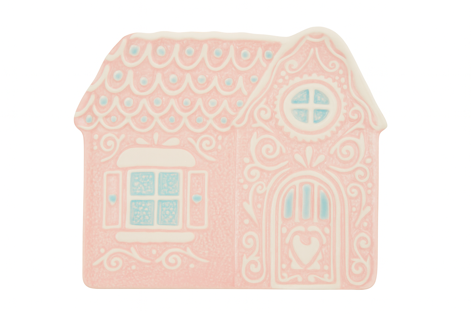 Godinger Pink Gingerbread House Appetizer Plate