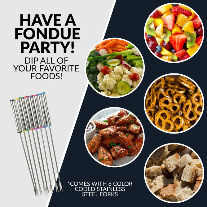 Nostalgia HomeCraft 8-Cup Electric Fondue Set HCFP8SS