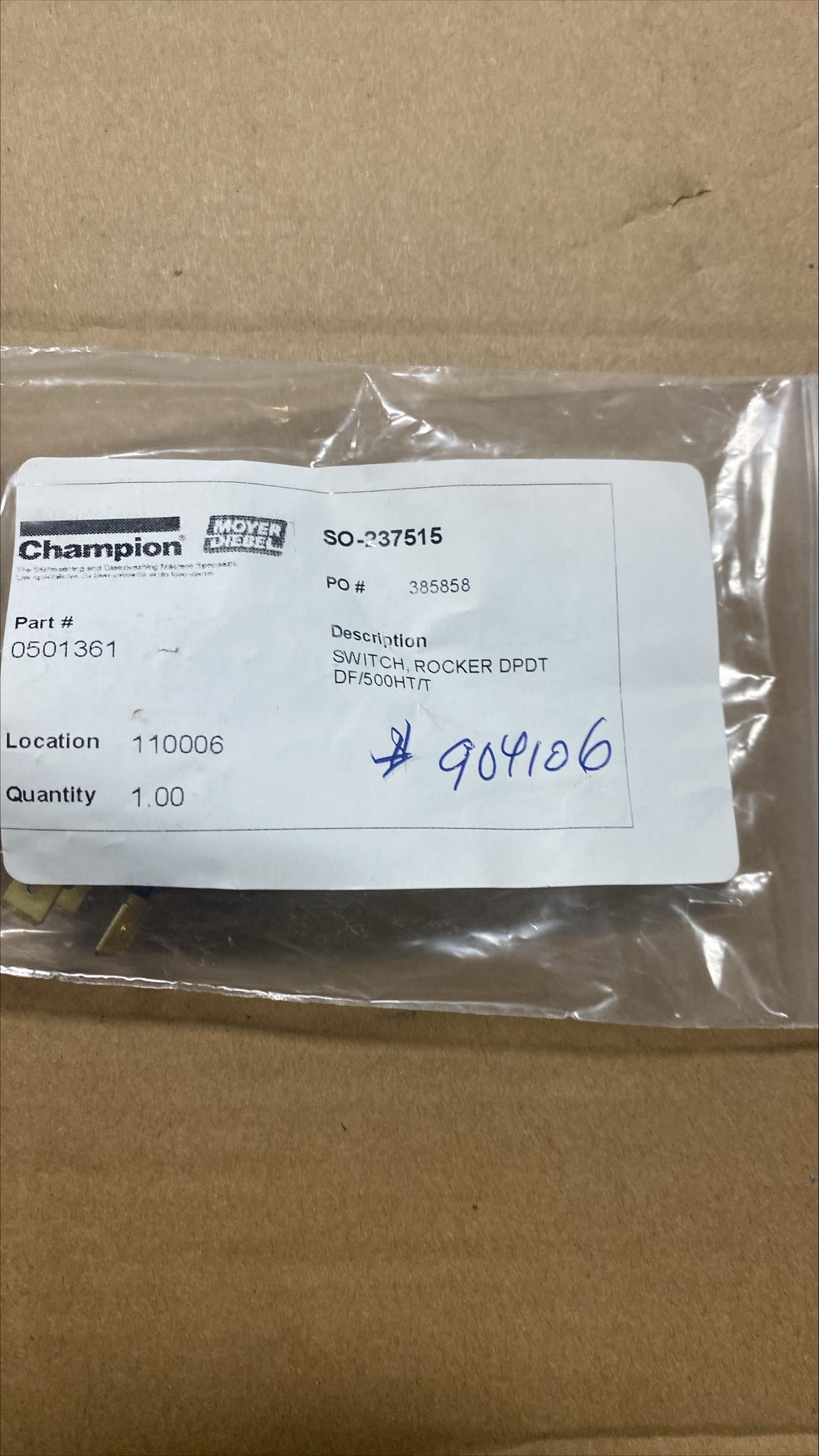 Moyer Diebel Rocker Switch 0501361 1/1EA*