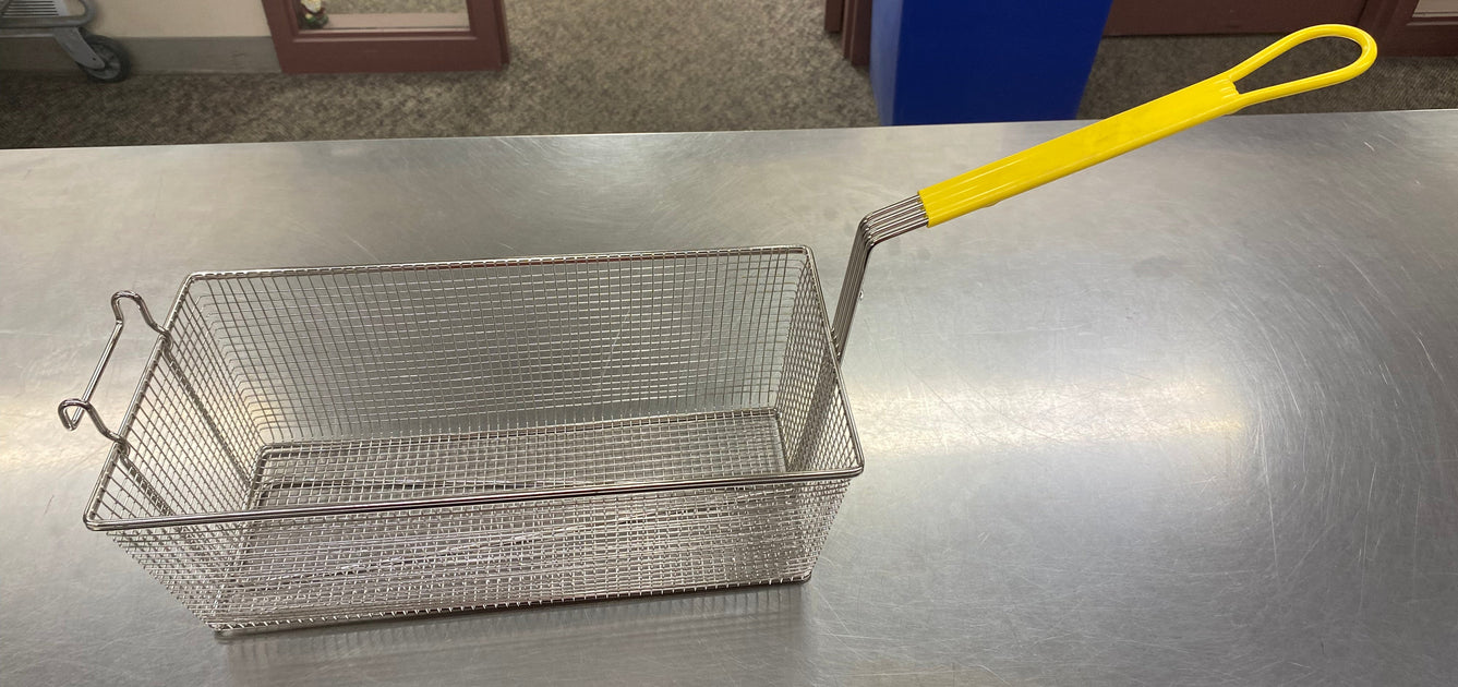 TableCraft - Fry Basket Rectangular Yellow Vinyl Handle 17