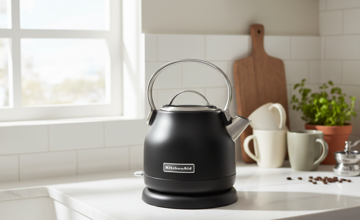 KitchenAid 1.25 Liter Electric Kettle in shade black on white background