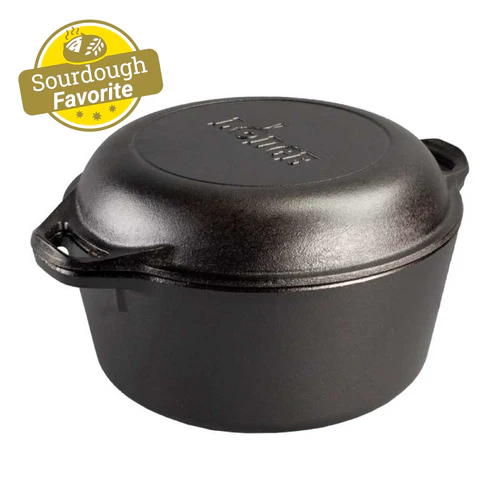 Lodge 5 qt Double Dutch Oven Combo Cooker with Lid L8DOL3INT