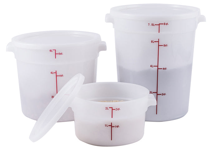 Winco White Round Storage Container