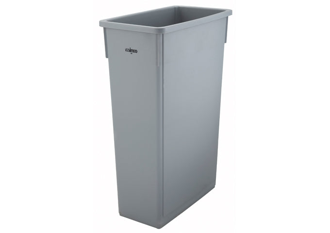 Winco 23 Gallon Slender Trash Can Gray