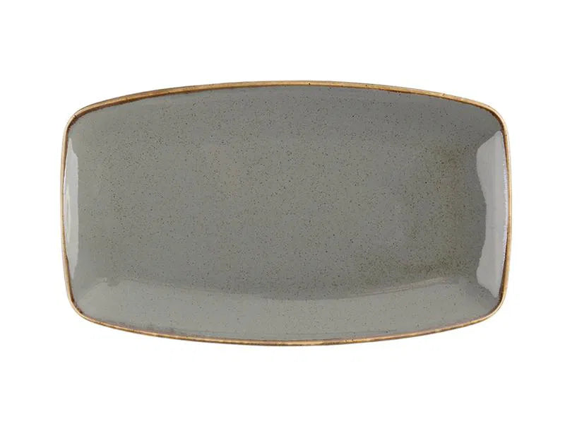 Porland - Oval Plate, 9-1/2" x 12-1/8", Seasons Dark Grey 04ALM002444 6/1EA
