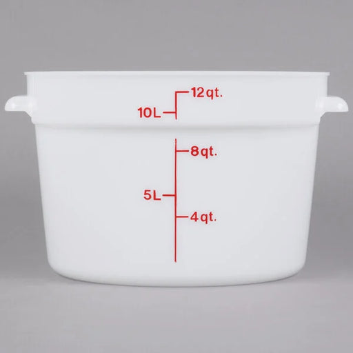 Cambro 12 Qt. White Round Polyethylene Food Storage Container RFS12148 1/1EA