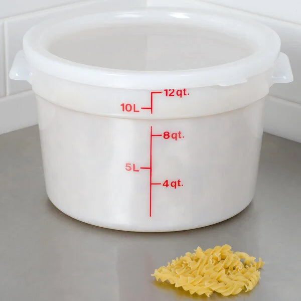 Cambro 12 Qt. White Round Polyethylene Food Storage Container RFS12148 1/1EA