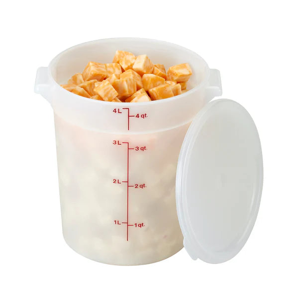 Cambro - Container, 4 qt, Round, Poly, White RFS4148