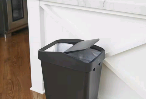 Rubbermaid - Waste Basket, Swing Top, Black 47L 2170117 - 1/1EA
