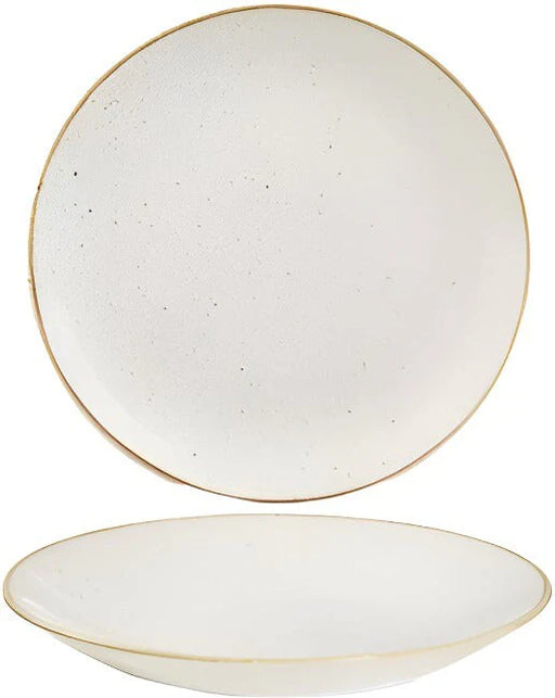 Churchill Stonecast 11" Barley White Deep Coupe Plate  SWHSPD271 12/1EA*