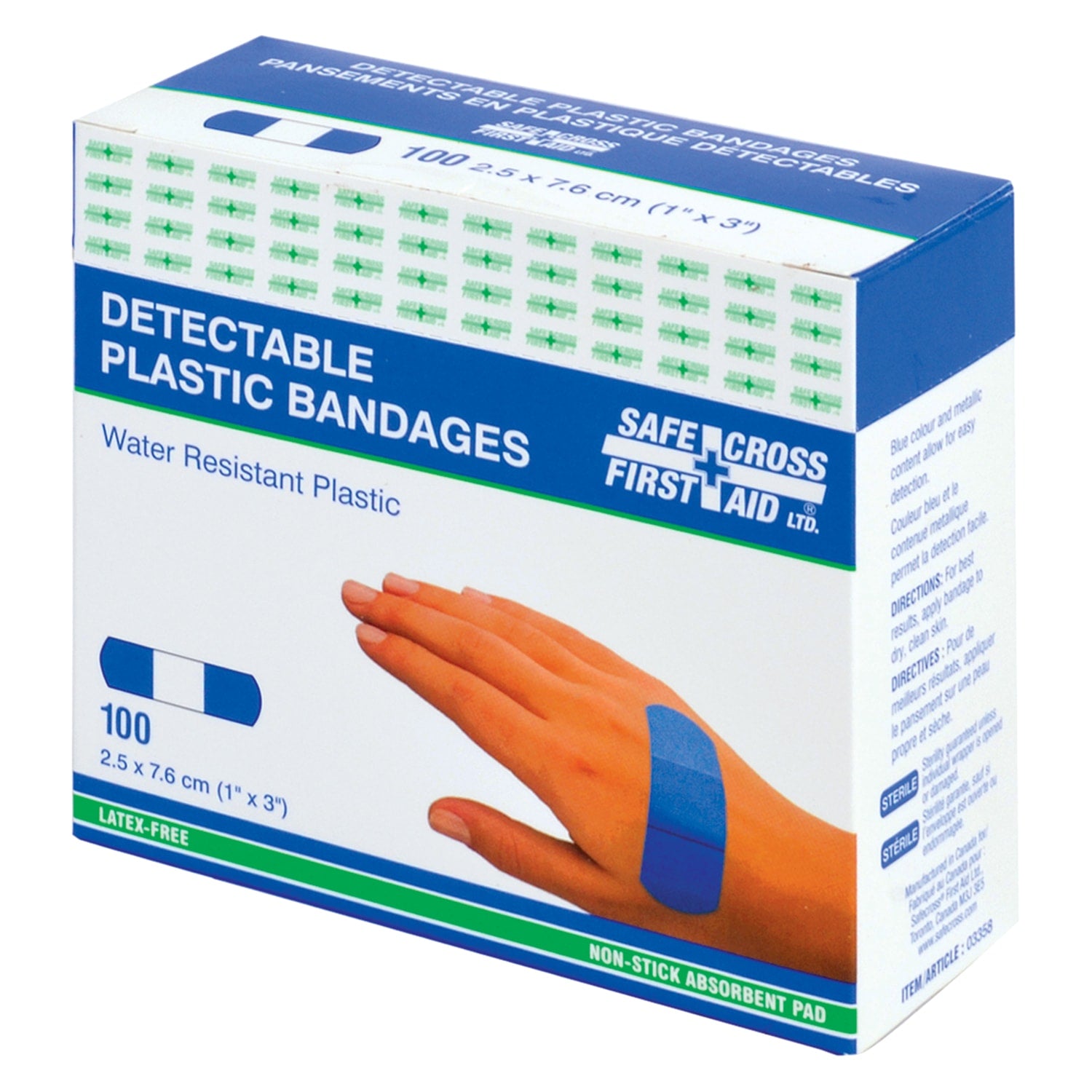 Safecross Detectable Bandage – Plastic, Blue, 1