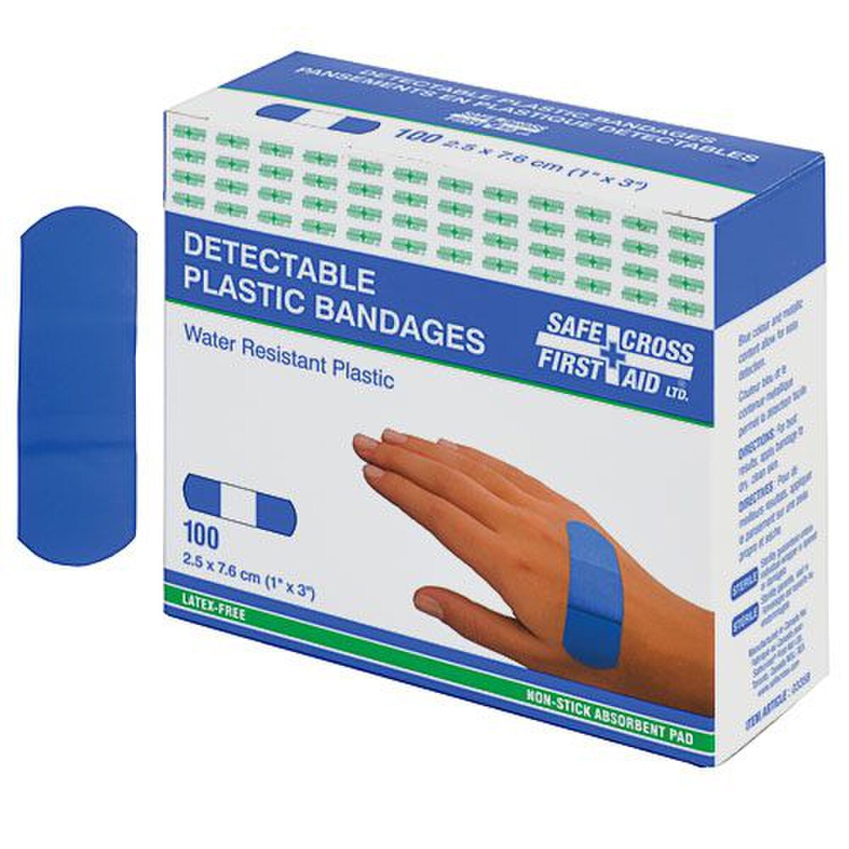 Safecross Detectable Bandage – Plastic, Blue, 1