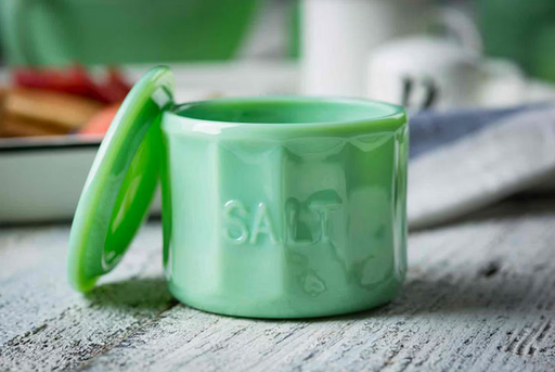 TableCraft - Salt Cellar w/ Lid, 9 oz, Jadeite Glass-HJSC10