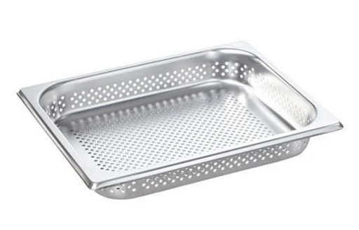 Rational 12.75" x 20.87" Perforated Stainless Steel Steam Pan With 2" Deep 6015.1165