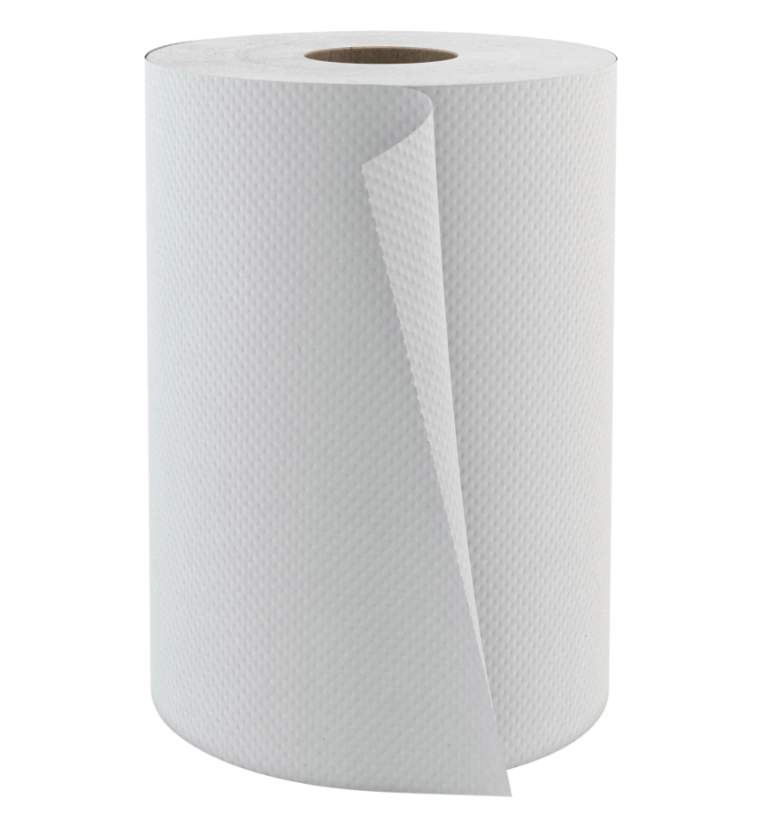 Globe Commercial - Roll Towel, 600 ft, White, RT600WHT - (Case of 12)