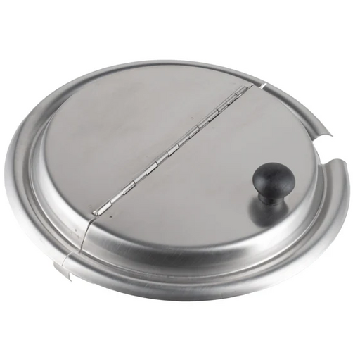 Browne - Food Pan Cover 7 QT Hinged Round Stainless Steel 575589 - 1/1EA