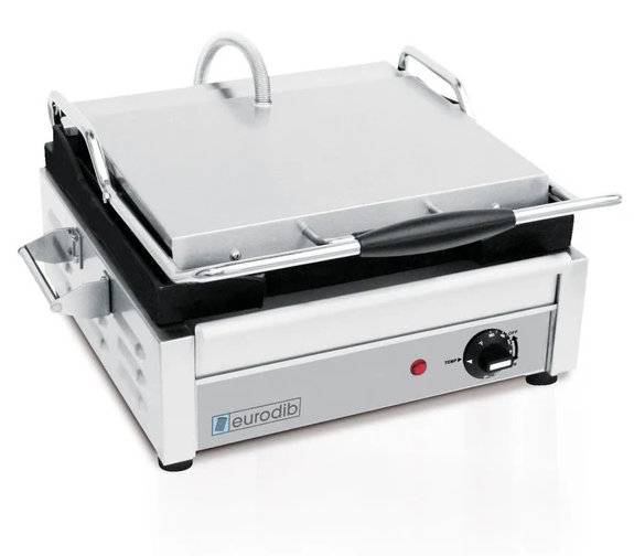 Eurodib - Single Panini Grill with Ribbed Plates 15" x 11" SFE02345 120V - 1/1EA