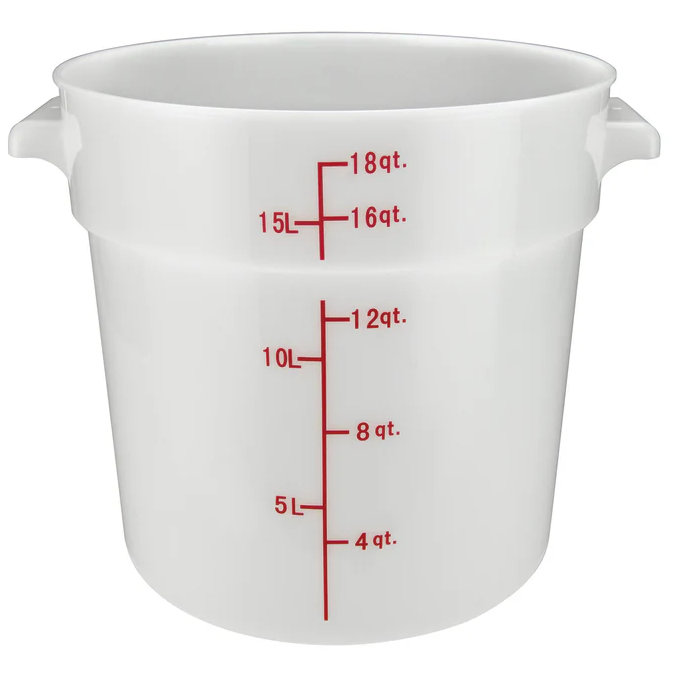 Winco - Storage Container 18 Qt White Round PPRC-18W - 1/1EA