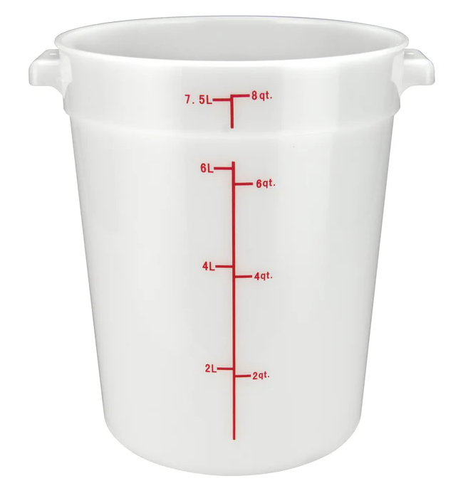 Winco - Round Container 8 Qt PPRC-8W - 1/1EA