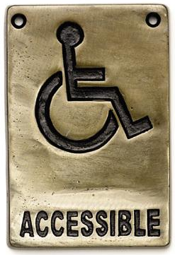Tablecraft - Accessible Restroom Sign 4" x 6" Vintage Bronze 465632 - 1/1EA*