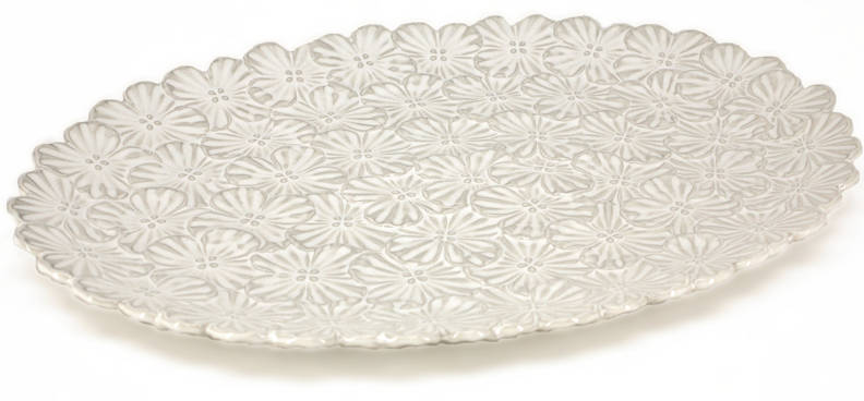BIA - Textured Serving Platter, 12.5" x 9", Oval,  981904 WH