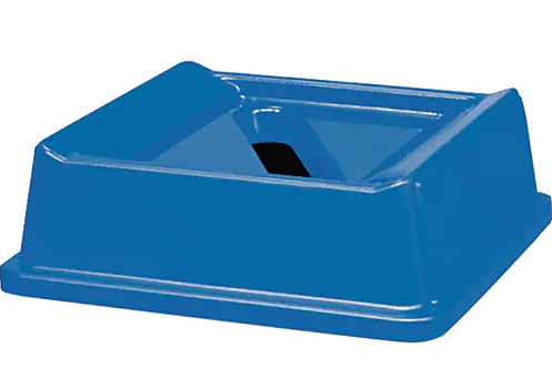 Rubbermaid Blue Square 35 gallon Paper Slot Recycling Container Top FG279400DBLUE