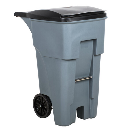 Rubbermaid 65 Gal Brute Gray Rectangular Trash Can with Lid FG9W2100GRAY