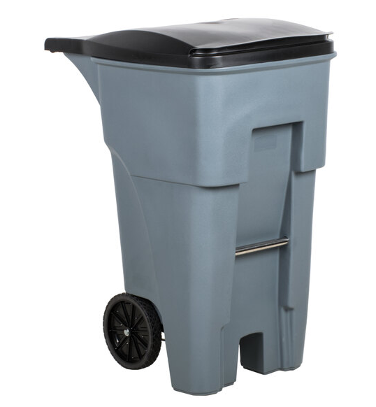 Rubbermaid 65 Gal Brute Gray Rectangular Trash Can with Lid FG9W2100GRAY