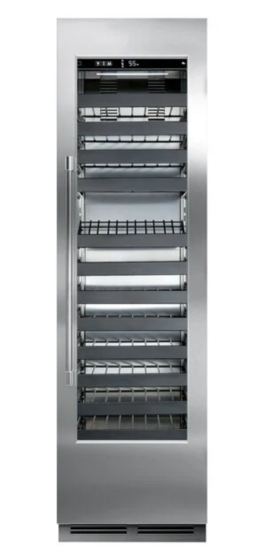 Perlick CC24W-1-4R Single Section 94-Bottle Single Zone Stainless Steel Right-Hinged Full Glass Door Wine Refrigerator on white background