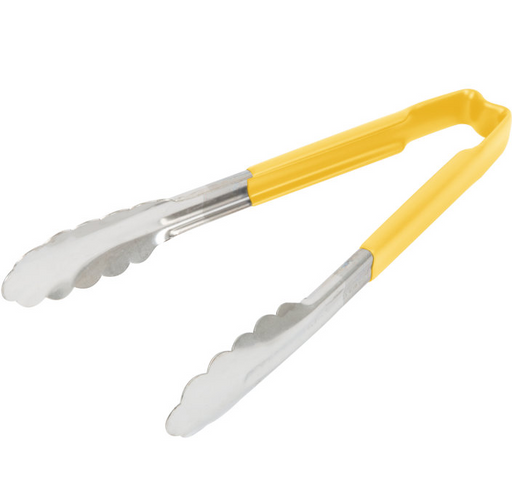 Vollrath - Tong, 9.5", Stainless Steel, Yellow Handle, 4780950 - 1/1EA