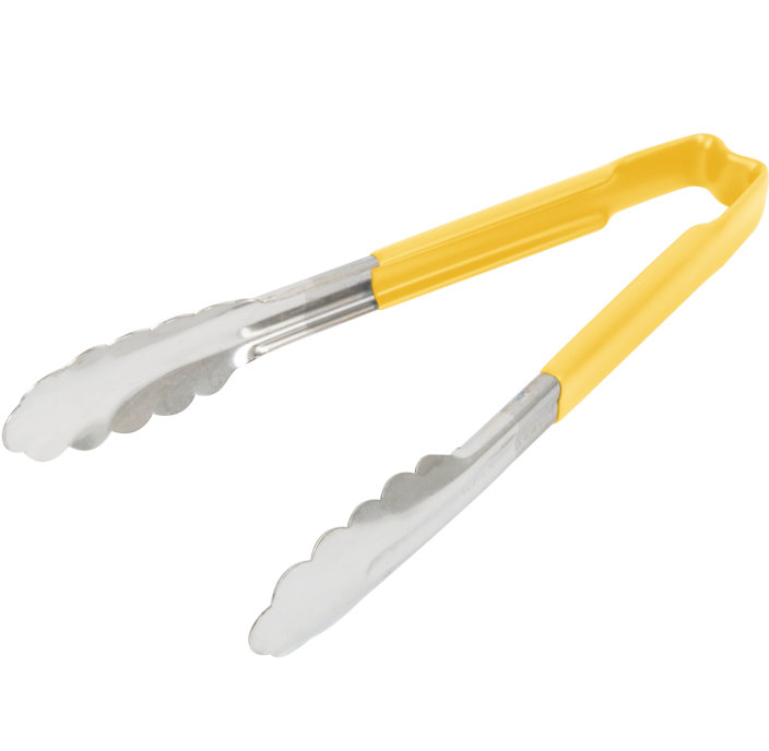 Vollrath - Tong, 9.5", Stainless Steel, Yellow Handle, 4780950 - 1/1EA
