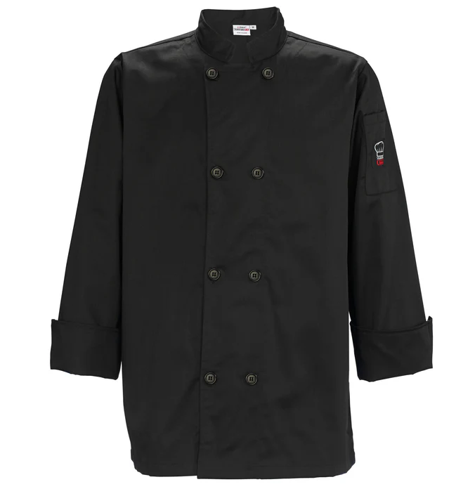 Winco Chef Jacket 3XL BLK Tapered  UNF-6K3XL