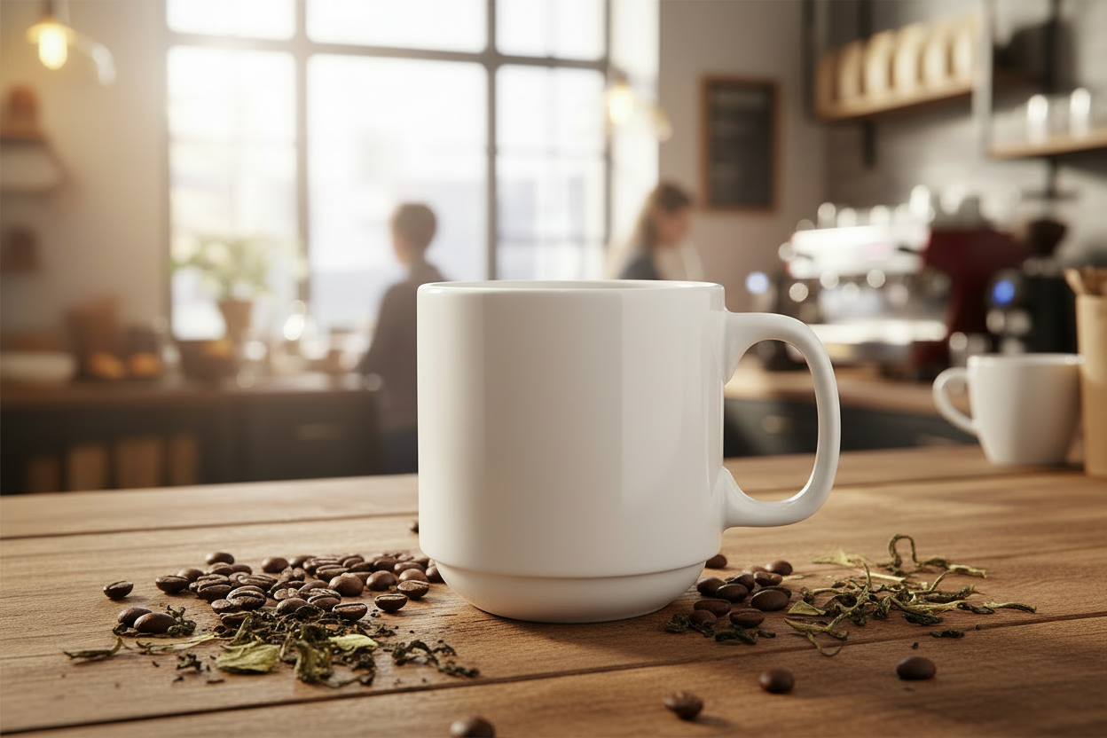 Browne - Palm Mug, Stackable, 11.5 oz, White, 563983 - (Case of 24)