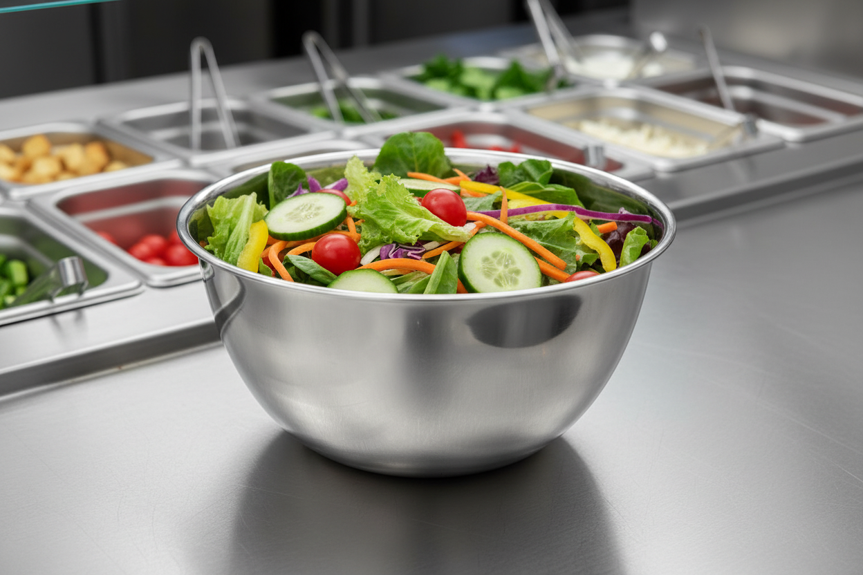 Browne 575904 4 qt., 10-1/2'' Deep Mixing Bowls on white background