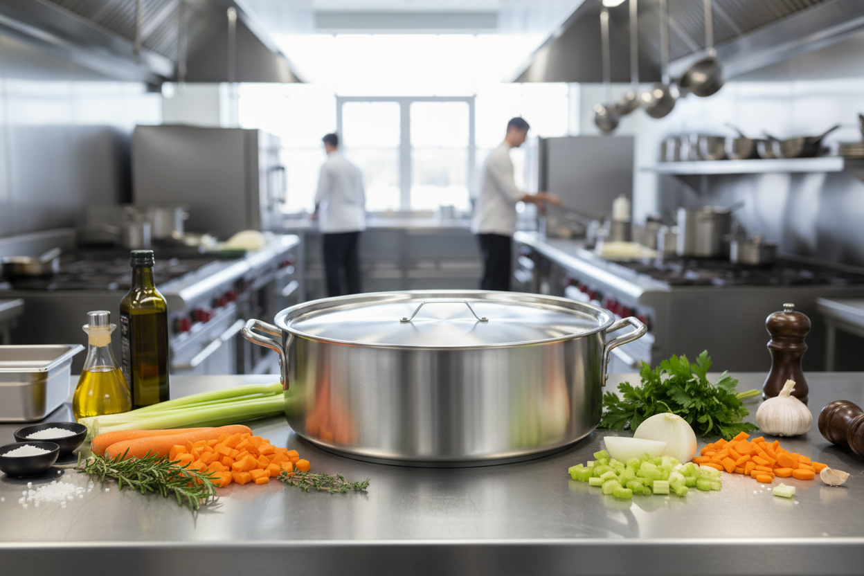 Browne 5814424 24 Qt Aluminum Brazier Heavy Duty  on white abckground