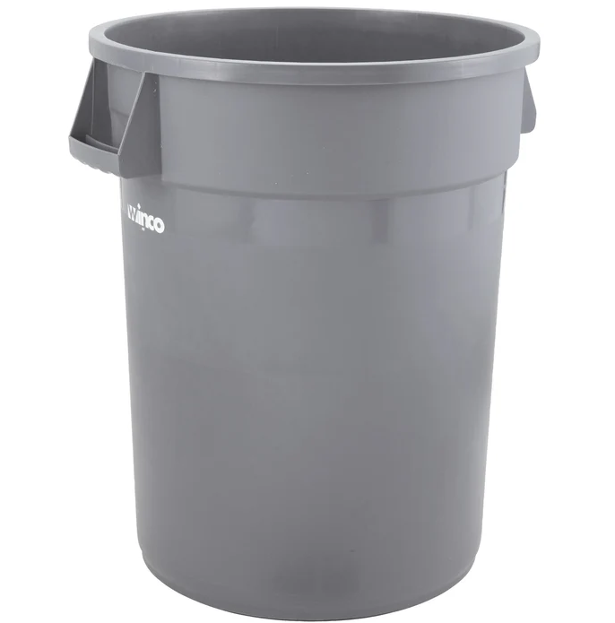 Winco Trash Receptacle Heavy Duty Gray 32 GAL  PTC-32G 1/1EA