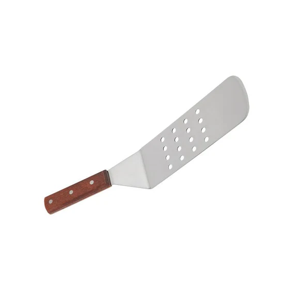 Browne® 574314P 8 x 3 Stainless Steel Perforated Turner (1 Each) on white background