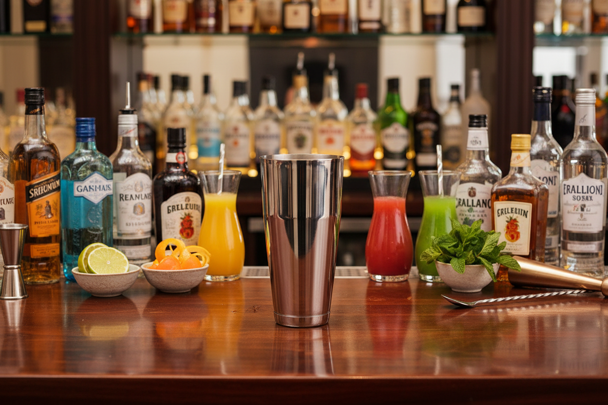 Browne® 30 oz Stainless Bar Cocktail Shaker Cup 57509 on white background