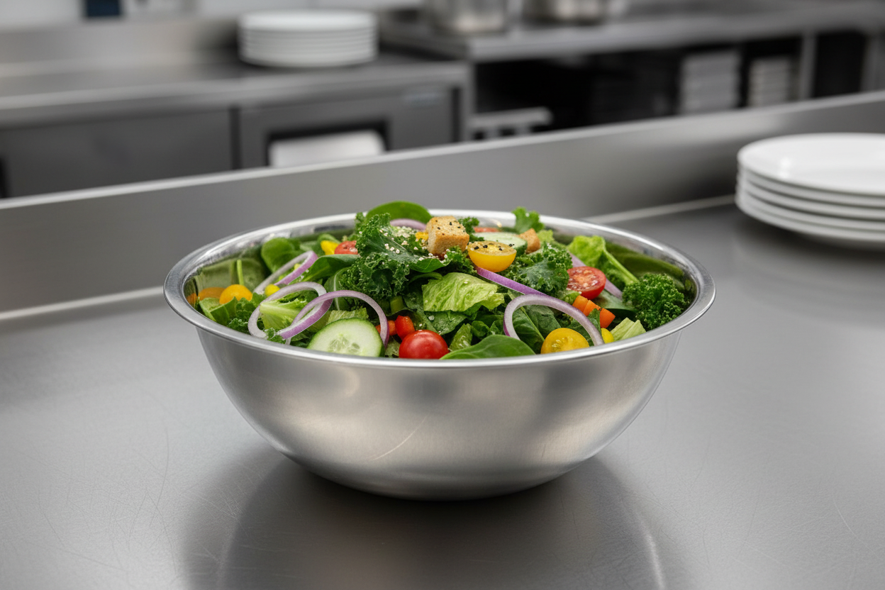 Browne® 574955 5 QT Stainless Steel Mixing Bowl on white background