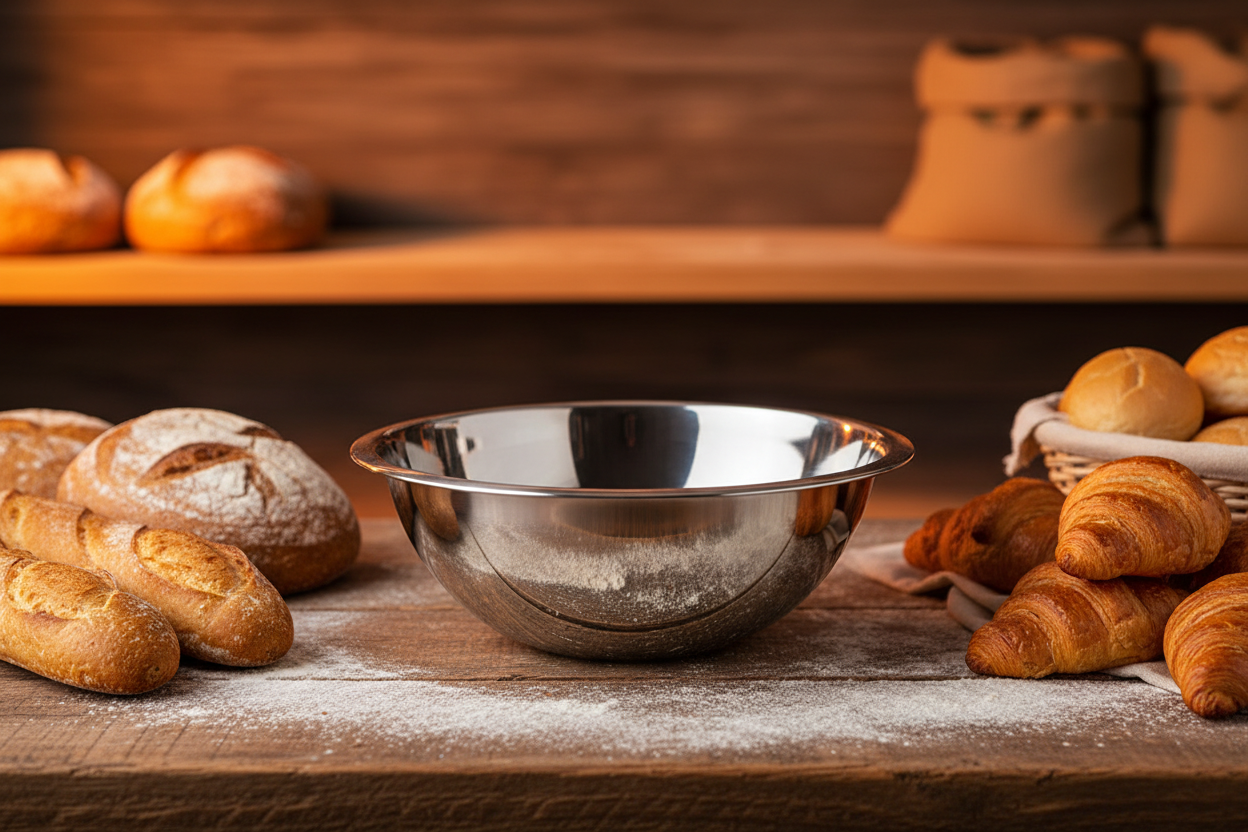 Browne® 574958 8 QT Stainless Steel Mixing Bowl on white bacground