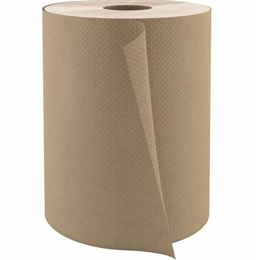 Globe Commercial - Roll Paper Towel, 1-Ply, 7-1/4" x 800', Kraft, RT800NAT - (Case of 6)